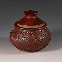 Textured Covered Jar